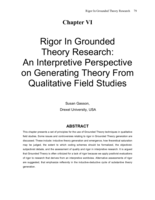 Rigor in Grounded Theory Research: An Interpretive Perspective on Generating Theory from Qualitative Field Studies