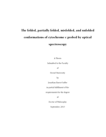 The folded, partially folded, misfolded, and unfolded conformations of cytochrome C probed by optical spectroscopy