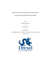 Addressing violence, trauma, and discrimination in the education system: an examination of the training needs of Title IX coordinators