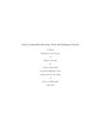 Essays on inequality, education, trade and endogenous growth