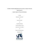 The effect of deep breathing relaxation intervention on caregiver strain and blood pressure in family caregivers of persons with dementia