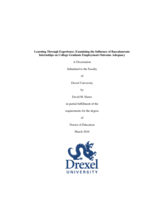 Learning Through Experience: Examining the Influence of Baccalaureate Internships on College Graduate Employment Outcome Adequacy