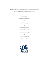 More than a shelter: exploring the impact of housing services among women with HIV/AIDS in the District of Columbia