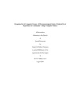 Dropping out of computer science: a phenomenological study of student lived experiences in community college computer science