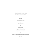 Molten salts as heat transfer fluids for solar thermal power plants