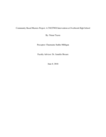 Community-Based Master's Project: A TOCFWH Intervention at Overbrook High School