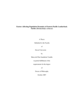Factors affecting population dynamics of eastern Pacific leatherback turtles (Dermochelys coriacea)