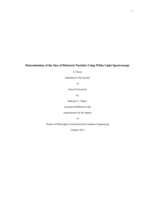 Determination of the size of dielectric particles using white light spectroscopy
