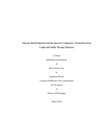 Outcome based education and the quest for competency: perspectives from couple and family therapy educators