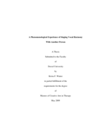 A phenomenological experience of singing vocal harmony with another person