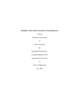 Reliability of the global assessment of functioning scale