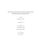 Nurses' perceptions of the impact of work systems and technology on patient safety during the medication administration process