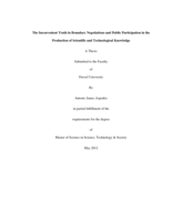 The inconvenient truth in boundary negotiations and public participation in the production of scientific and technological knowledge