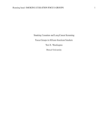 Smoking cessation and lung cancer screening focus groups in African American smokers