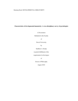 Characteristics of developmental immaturity: a cross-disciplinary survey of psychologists