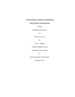 A mixed-methods analysis of Iraqi refugees with potential trauma histories