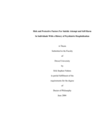 Risk and protective factors for suicide attempt and self-harm in individuals with a history of psychiatric hospitalization