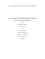 The relationship between mental health symptoms and comprehension of Miranda Rights in male juvenile offenders