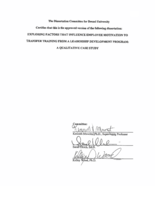 Exploring factors that influence employee motivation to transfer training from a leadership development program: a qualitative case study