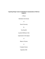 Capturing design context in distributed communication of software engineers