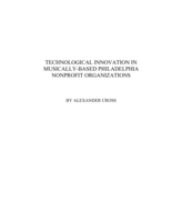 Technological innovation in musically-based Philadelphia nonprofit organizations