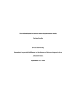 The Philadelphia Orchestra donor segmentation study