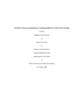 Juveniles' Miranda comprehension: comparing different versions of the warning