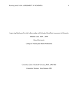 Improving healthcare provider's knowledge and attitudes about pain assessment in dementia