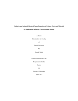Oxidative and initiated chemical vapor deposition of polymer electronic materials for applications in energy conversion and storage