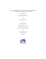 A study of the influence of advising on underrepresented minority undergraduate student persistence in STEM
