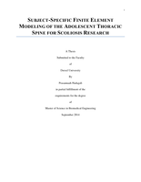 Subject-specific finite element modeling of the adolescent thoracic spine for scoliosis research