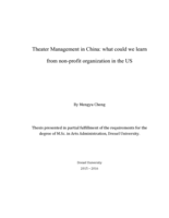 Theater management in China: what could we learn from non-profit organization in the US