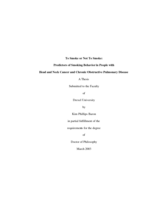 To smoke or not to smoke: predictors of smoking behavior in people with head and neck cancer and chronic obstructive pulmonary disease