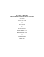 The evolution of a partnership: a phenomenological examination of co-teaching relationships