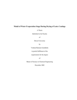 Model of water evaporation stage during drying of latex coatings