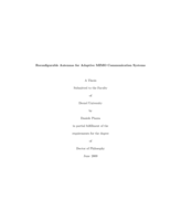 Reconfigurable antennas for adaptive MIMO communication systems