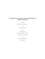 Combinatorial aspects of generalizations of Schur functions