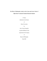 The effect of mathematics anxiety on the course and career choice of high school vocational-technical education students