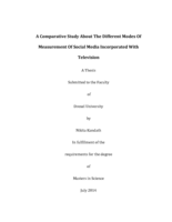 A comparative study about the different modes of measurement of social media incorporated with television