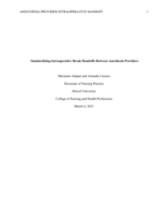 Standardizing intraoperative break handoffs between anesthesia providers