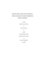 Empirical analysis of Chinese stock market behavior: evidence from dynamic correlations, herding behavior, and speed of adjustment
