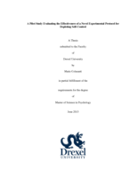 A pilot study evaluating the effectiveness of a novel experimental protocol for depleting self-control