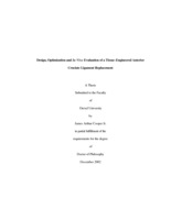 Design, optimization and in vivo evaluation of a tissue-engineered anterior cruciate ligament replacement