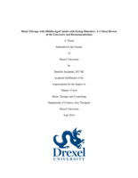 Music therapy with middle-aged adults with eating disorders: a critical review of the literature and recommendations