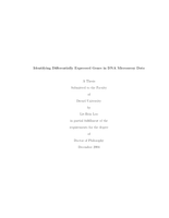 Identifying differentially expressed genes in DNA microarray data