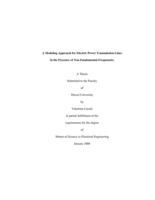 A modeling approach for electric power transmission lines in the presence of non-fundamental frequencies
