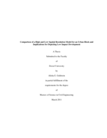 Comparison of a high and low spatial resolution model for an urban block and implications for depicting low impact development