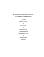 The relationship between information processing and functional performance in multiple sclerosis