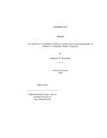 No child actor left behind: narratives on the creation and sustainability of children's community theatre companies