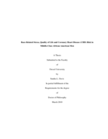 Race-related stress, quality of life and coronary heart disease (CHD) risk in middle-class African American men